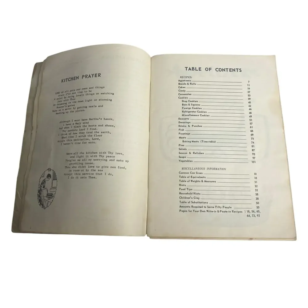Vintage 1957 Holy Family Parish Cookbook Eisenhower Recipes Silver Jubilee Rare